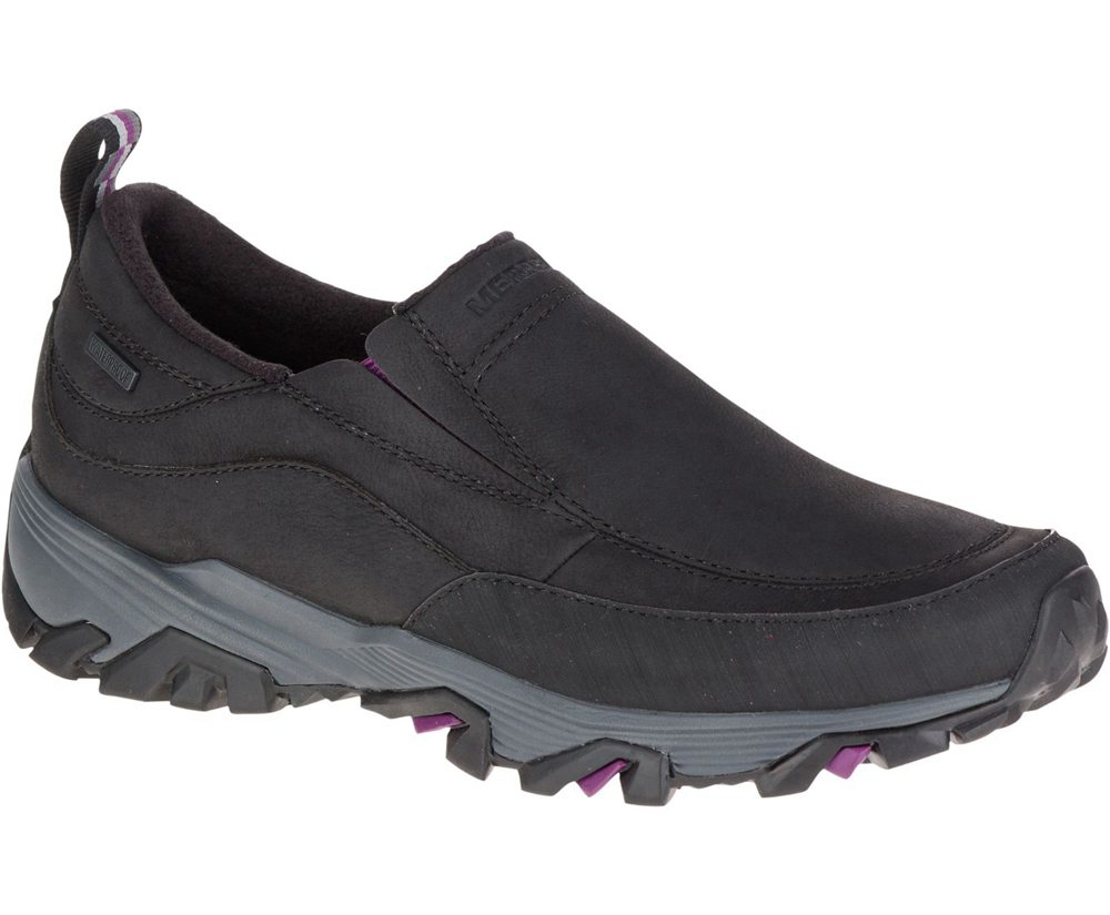 Merrell Slip Ons Black - ColdPack Ice+ Moc Waterproof Wide Width - Womens 18ECVMRAQ